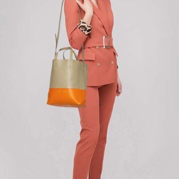 authentic Celine  Shopping bag Vertical bicolor, taupe and b - Picture 1 of 16